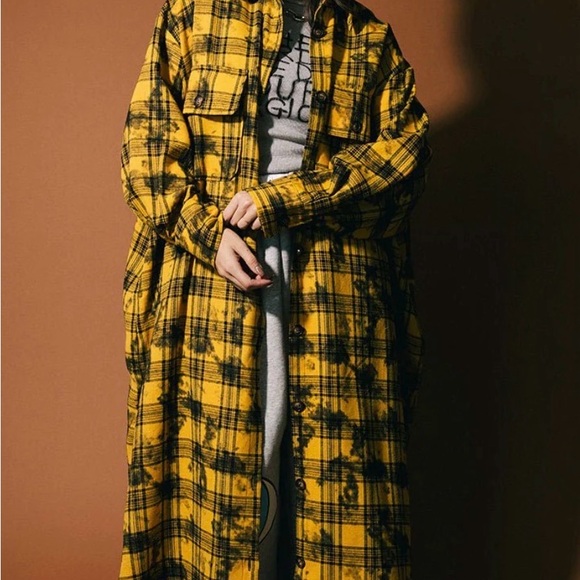 Dressed in LALA Plaid Long Sleeve Dress - Green and Red - Picture 5 of 6